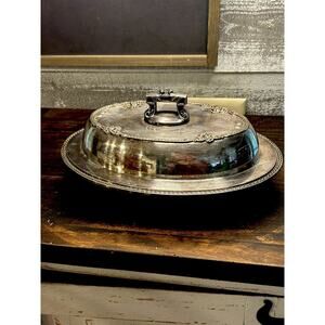 1917 Antique GM Co Gorham EP Silver Vegetable Serving Dish 10" with Lid.